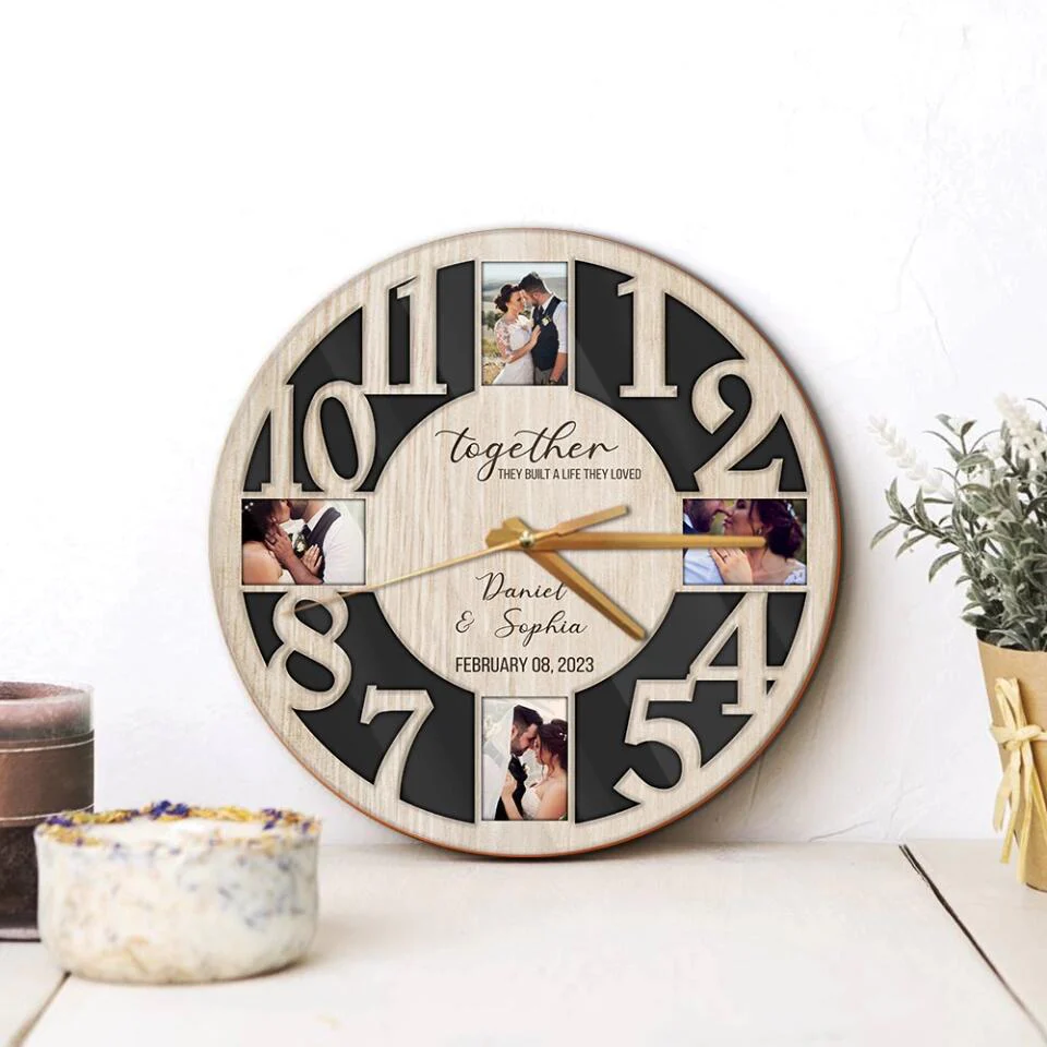 Together They Built A Life They Loved - Personalized Upload Photo Wall Clock - Best Gift For Couple For Parents Gift For Him/Her - Home Decor On Anniversary - 302IHPNPWC220 - Image 6