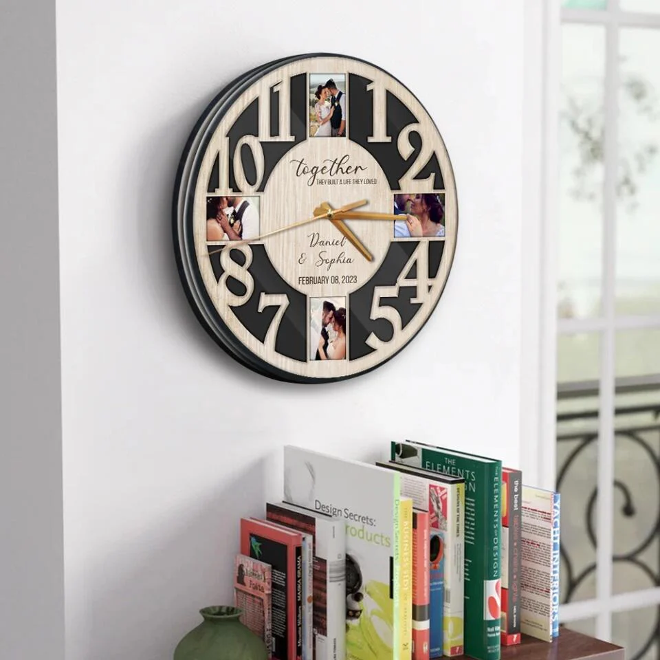 Together They Built A Life They Loved - Personalized Upload Photo Wall Clock - Best Gift For Couple For Parents Gift For Him/Her - Home Decor On Anniversary - 302IHPNPWC220 - Image 7