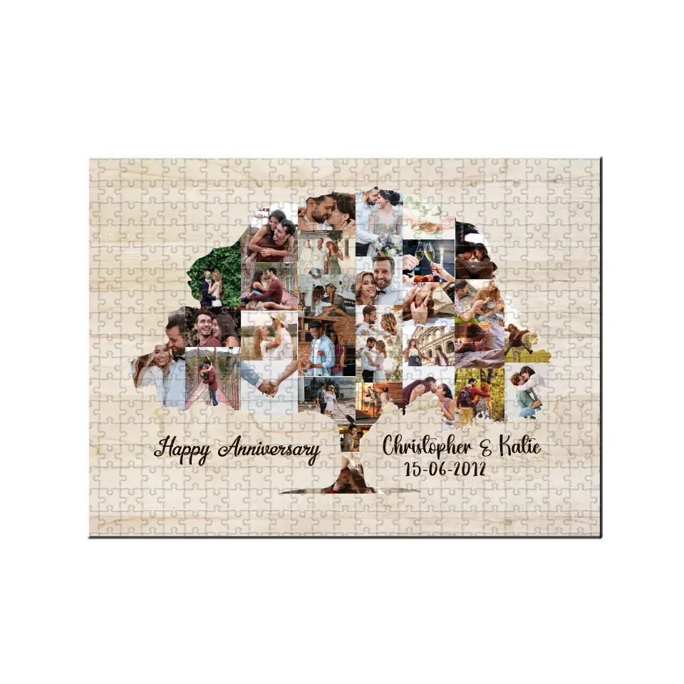 Tree Of Love Custom Photo And Text - Custom Photo Puzzles 500 1000 Pieces - Best Gift For Couple On Anniversaries Birthdays -  209IHPTHPZ153 - Image 3
