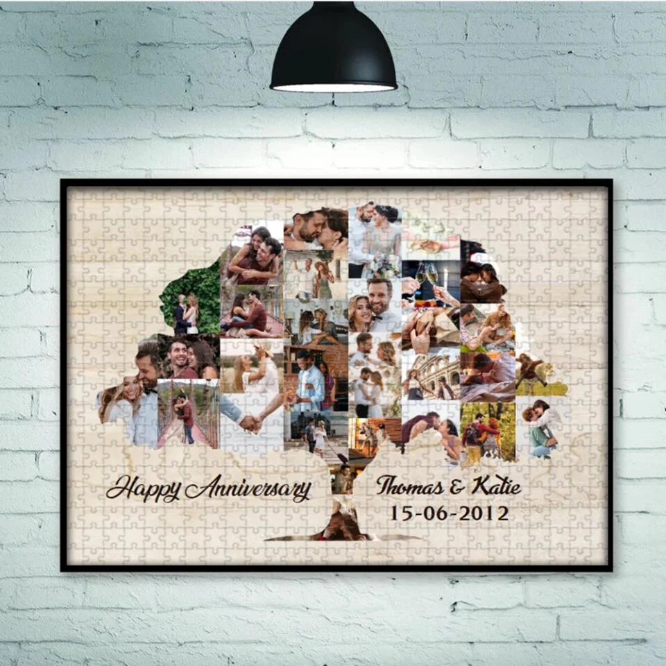 Tree Of Love Custom Photo And Text - Custom Photo Puzzles 500 1000 Pieces - Best Gift For Couple On Anniversaries Birthdays -  209IHPTHPZ153 - Image 4