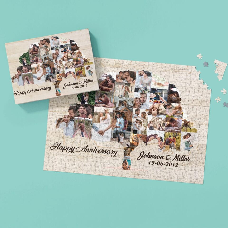 Tree Of Love Custom Photo And Text - Custom Photo Puzzles 500 1000 Pieces - Best Gift For Couple On Anniversaries Birthdays -  209IHPTHPZ153 - Image 6
