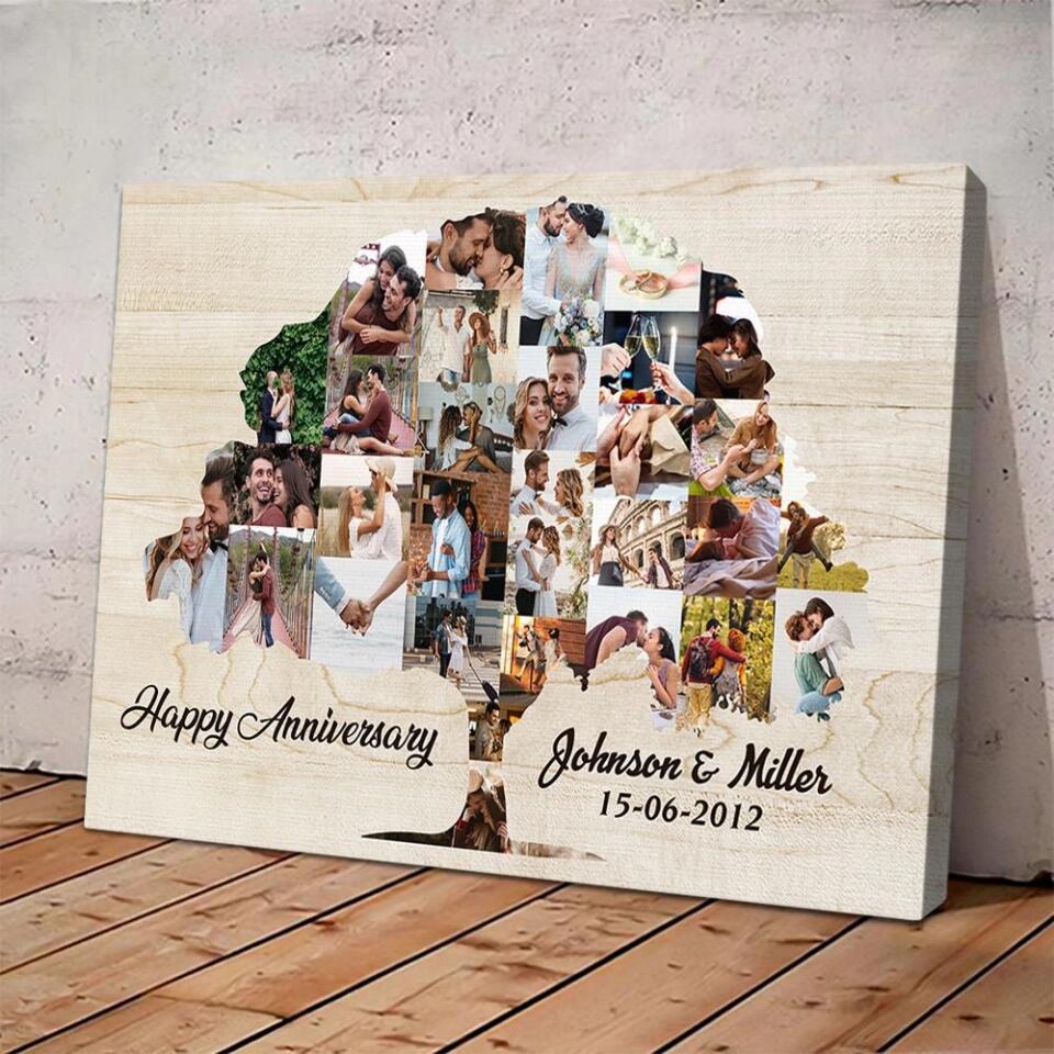 Tree Of Love Photo Collage Custom Canvas Poster Anniversary Gift For Couples - Image 6