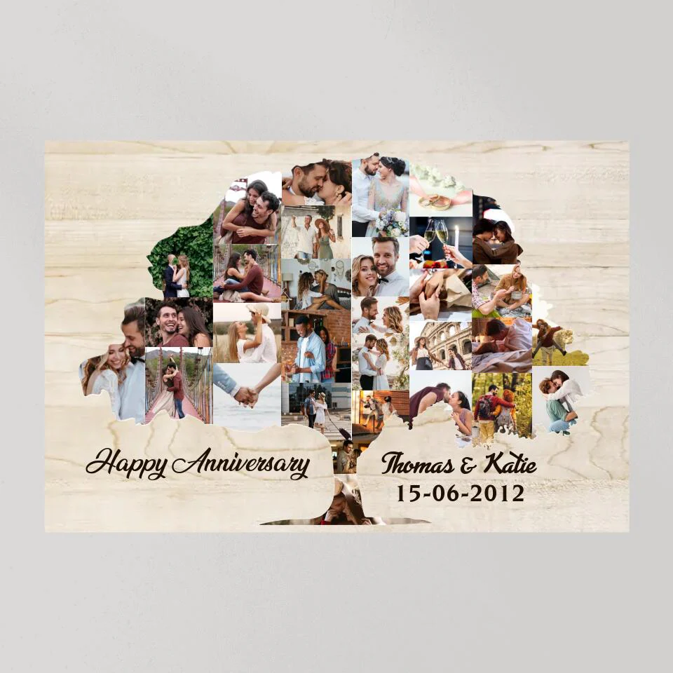 Tree Of Love Photo Collage Custom Canvas Poster Anniversary Gift For Couples - Image 9
