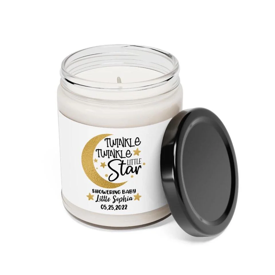 Twinkle Twinkle Little Star - Personalized Scented Candle - Gift for Baby Shower Party - Image 6