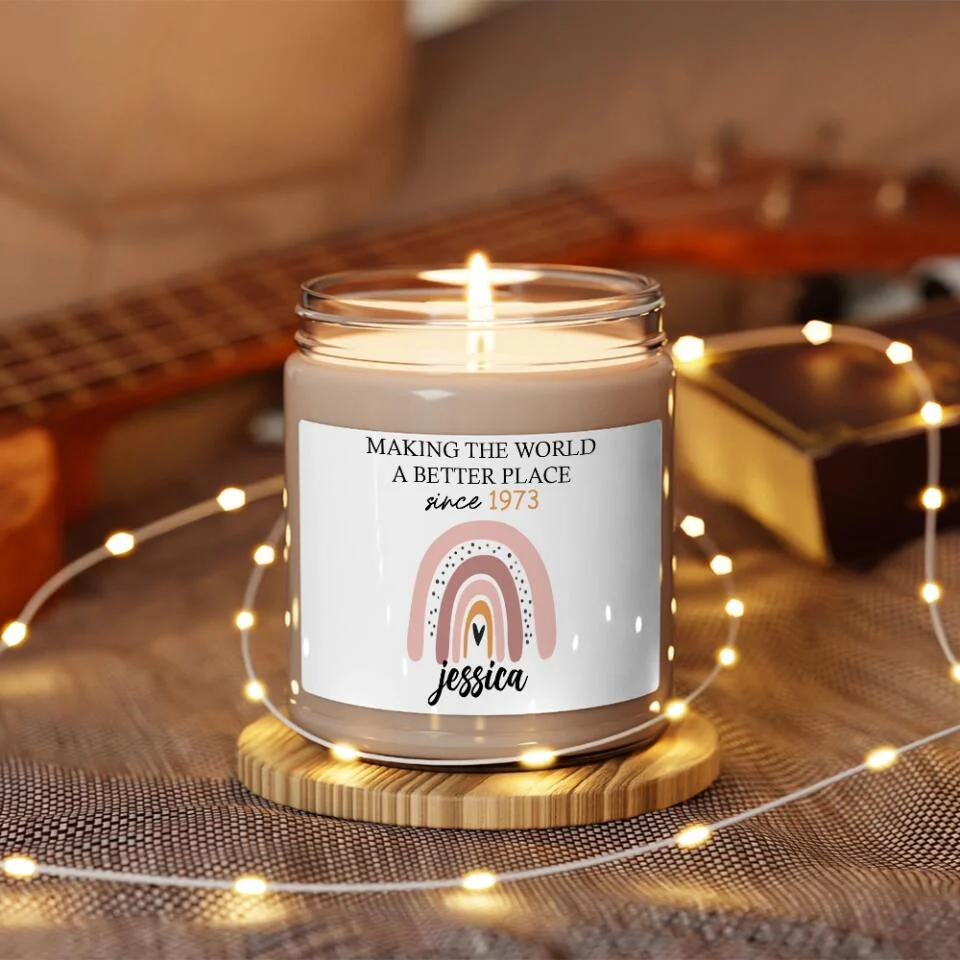 Making The World A Better Place - Personalized Scented Candle - Gift For Her On Anniversary - Image 6