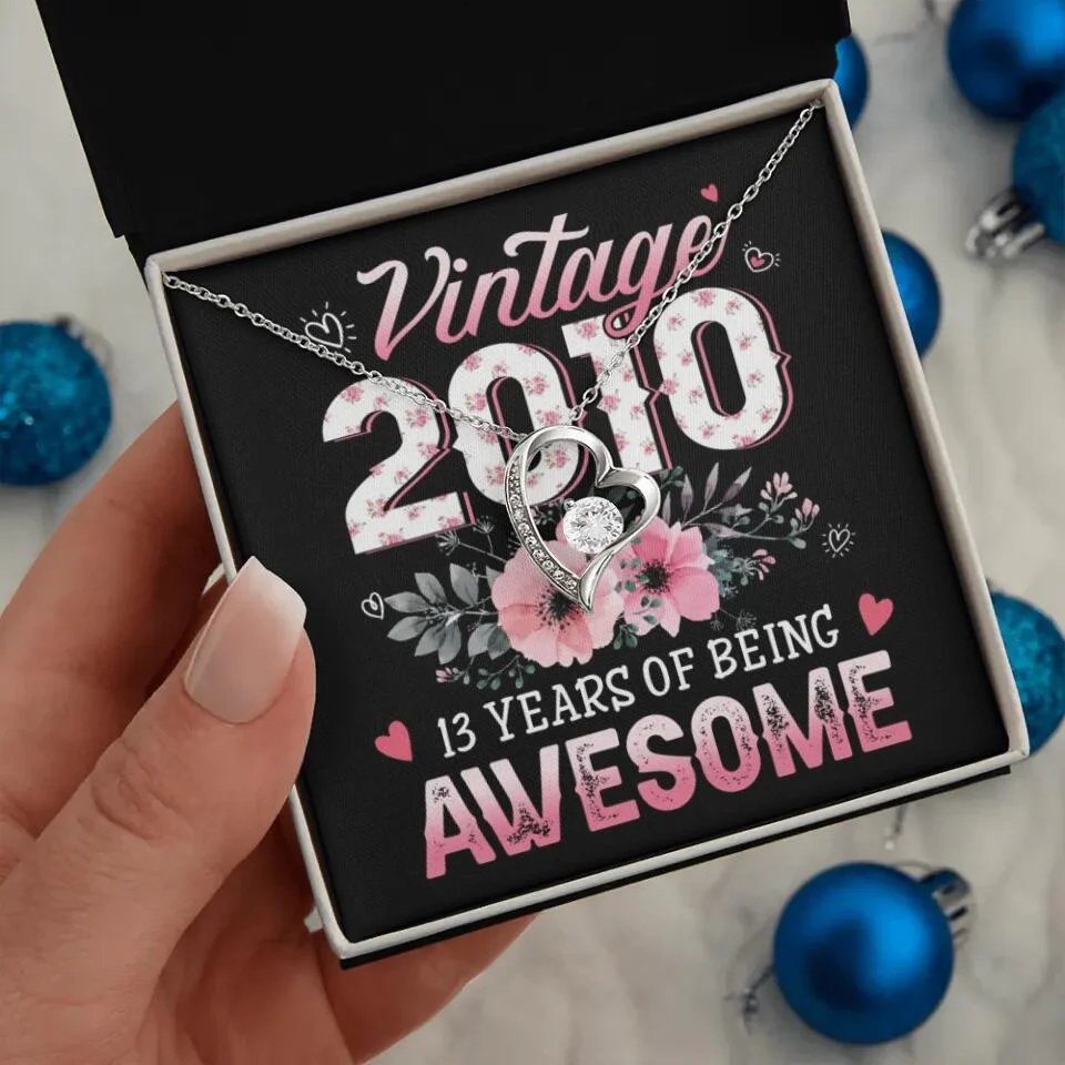 Vintage 2000 2003 2010 Many Years Of Awesome - Personalized Necklace - Image 2