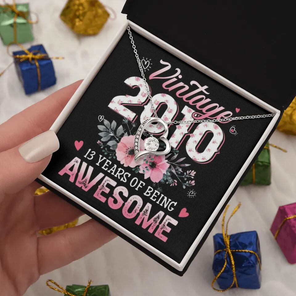 Vintage 2000 2003 2010 Many Years Of Awesome - Personalized Necklace - Image 3