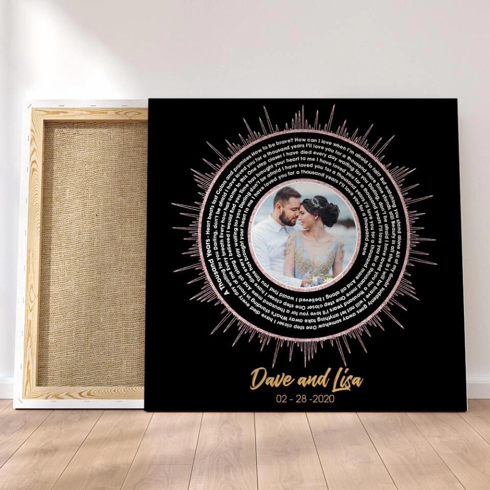Vinyl Record Favorite Song Sound Waves Lyrics Custom Canvas Poster Anniversary Gift For Couples - Image 6