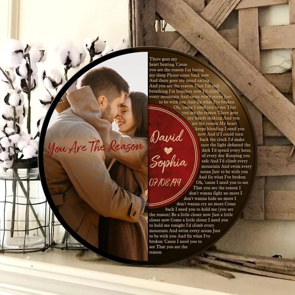 Couple Wooden Sign Vinyl Record Song Lyrics Personalized Wooden Sign - Image 5