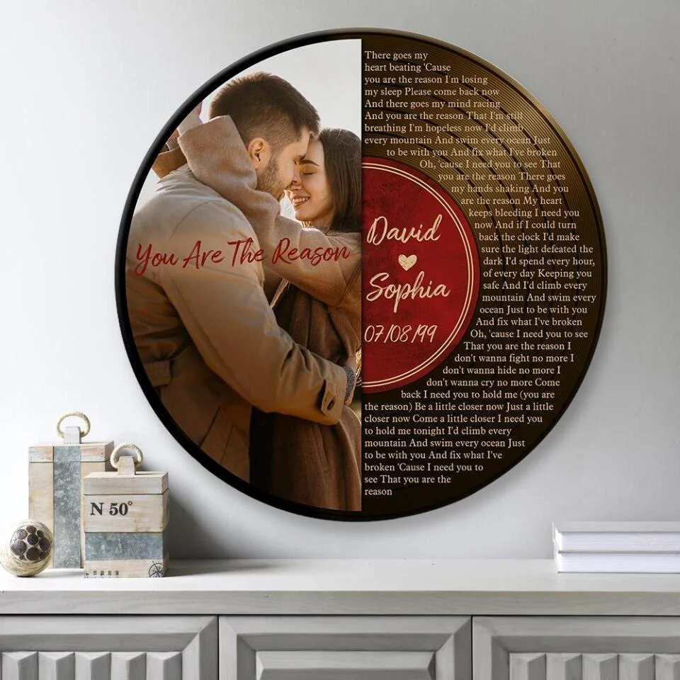 Couple Wooden Sign Vinyl Record Song Lyrics Personalized Wooden Sign - Image 6