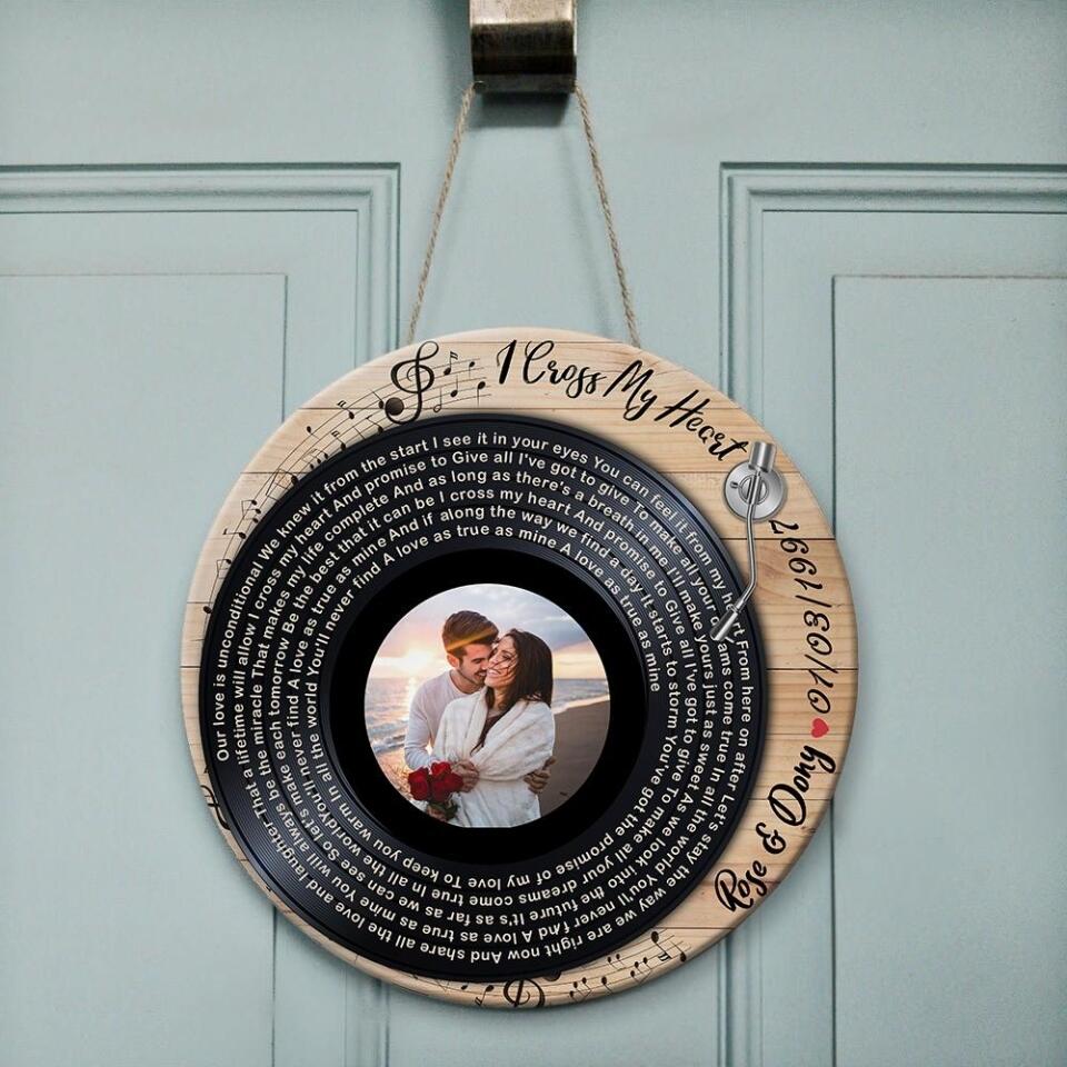Couple Wooden Sign Vinyl Record Song Lyrics, Wooden Sign - Image 5