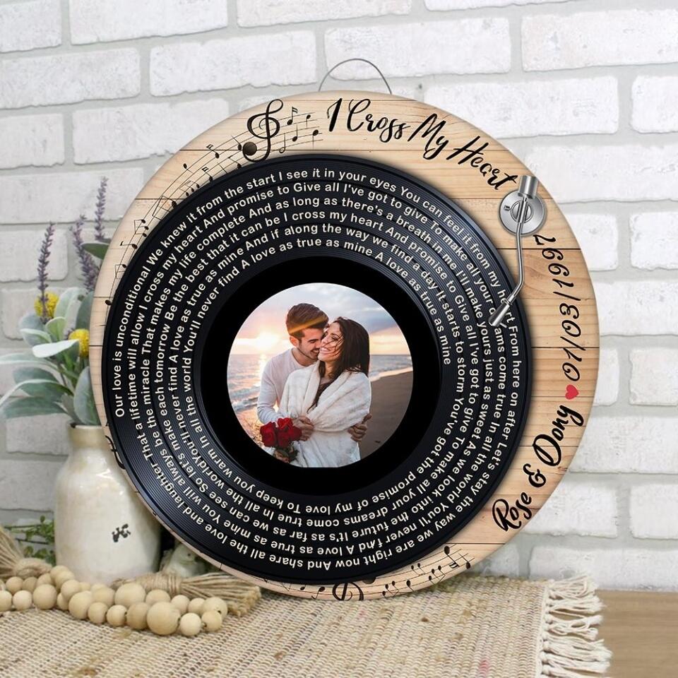 Couple Wooden Sign Vinyl Record Song Lyrics, Wooden Sign - Image 6