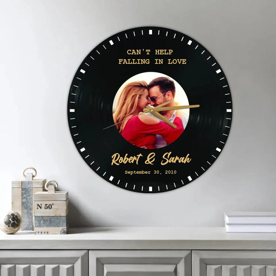 Vinyl Record Wall Clock - Best Anniversary Personalized Gift for Couple, Husband And Wife - Perfect Gift Home Decor, Wall Clock - 210IHNLNWC728 - Image 3