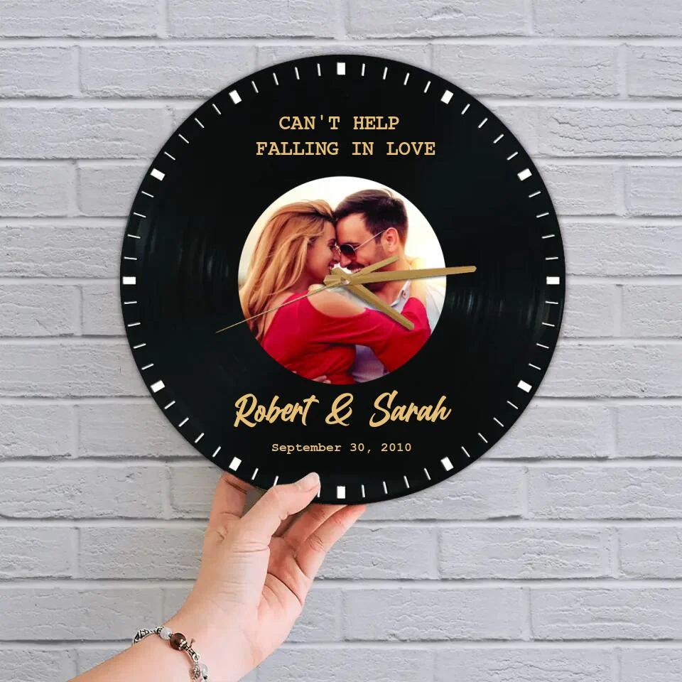 Vinyl Record Wall Clock - Best Anniversary Personalized Gift for Couple, Husband And Wife - Perfect Gift Home Decor, Wall Clock - 210IHNLNWC728 - Image 4