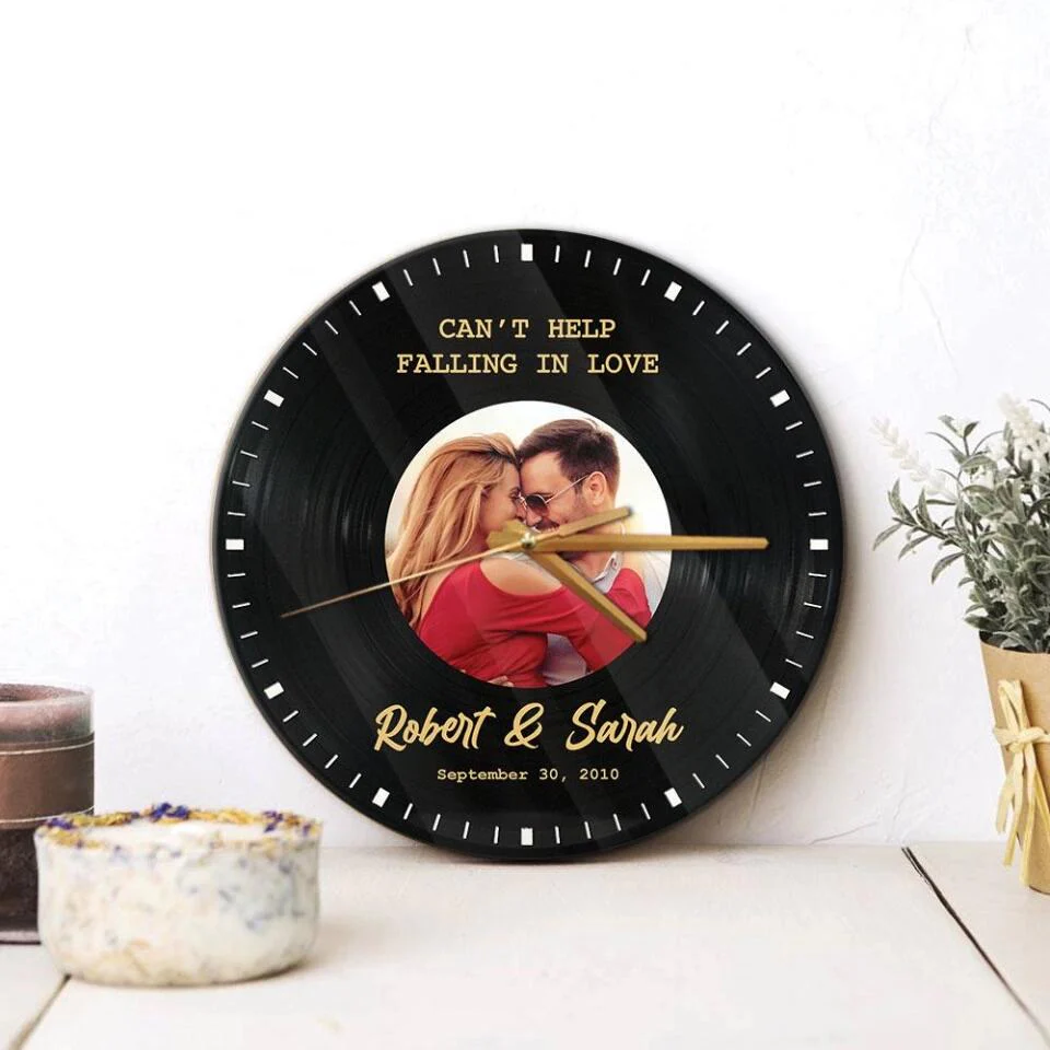 Vinyl Record Wall Clock - Best Anniversary Personalized Gift for Couple, Husband And Wife - Perfect Gift Home Decor, Wall Clock - 210IHNLNWC728 - Image 5