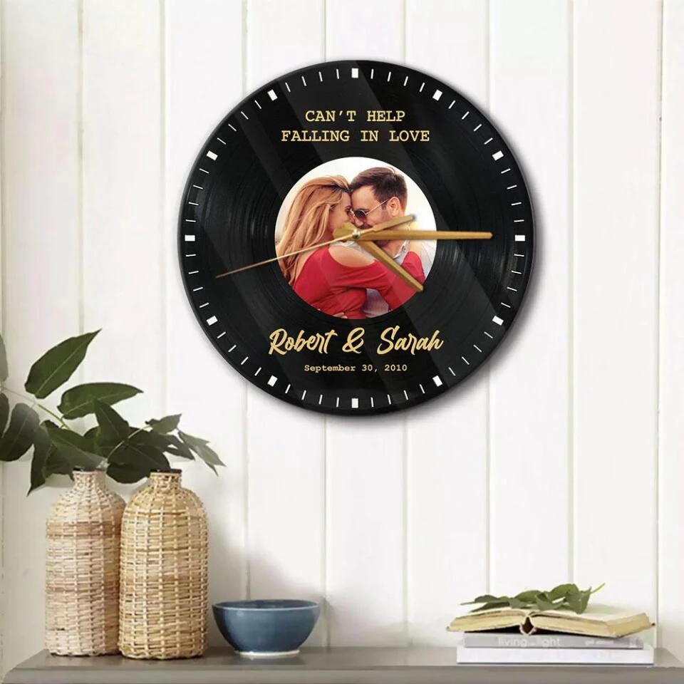 Vinyl Record Wall Clock - Best Anniversary Personalized Gift for Couple, Husband And Wife - Perfect Gift Home Decor, Wall Clock - 210IHNLNWC728 - Image 6