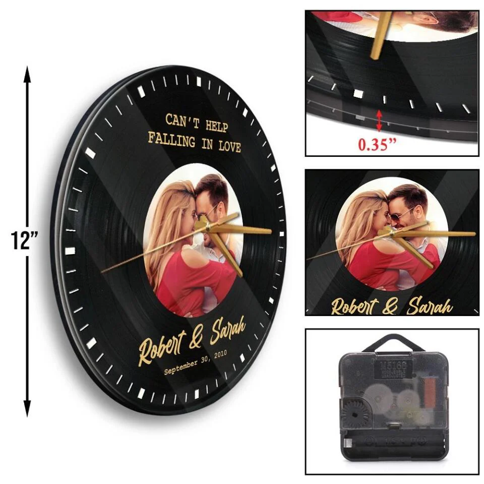 Vinyl Record Wall Clock - Best Anniversary Personalized Gift for Couple, Husband And Wife - Perfect Gift Home Decor, Wall Clock - 210IHNLNWC728 - Image 7