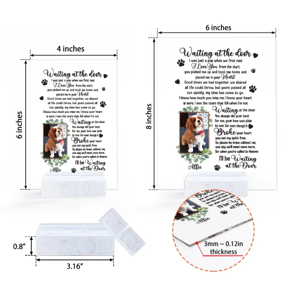 Waiting At The Door, Personalized Acrylic Plaque, Custom Name and Photo, Memorial Gift For Pet Owners - Image 7