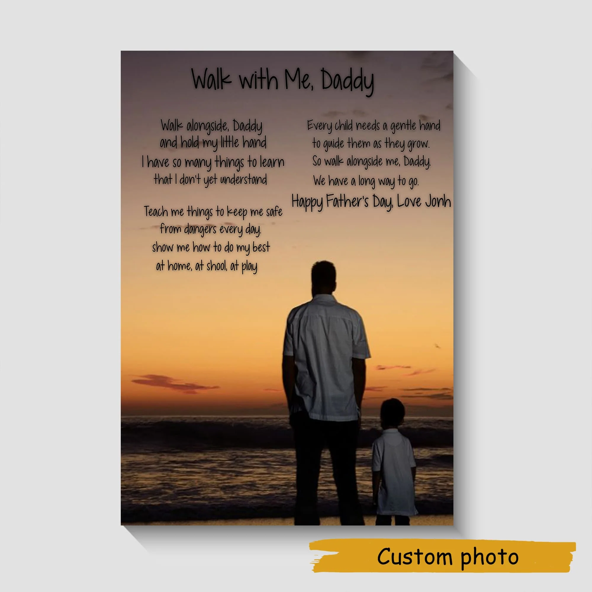 Walk With Me, Daddy Canvas - Father's Day Gift - Image 3