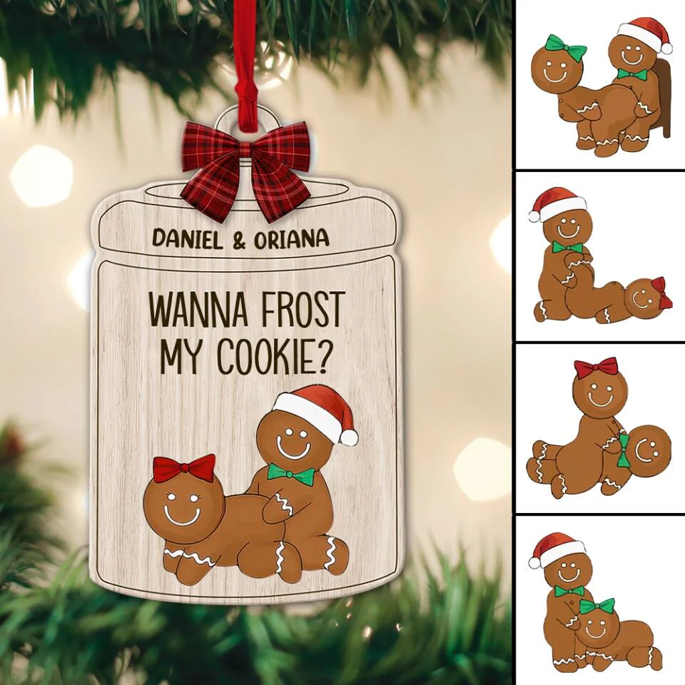 Wanna Frost My Cookie Custom Gingerbread Couple Ornament - Image 3