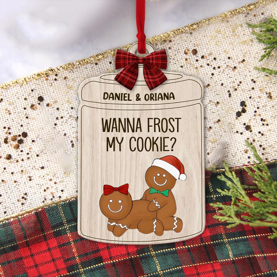 Wanna Frost My Cookie Custom Gingerbread Couple Ornament - Image 4
