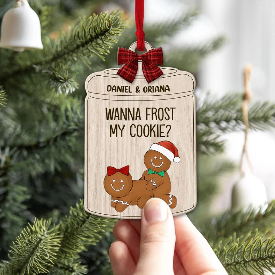 Wanna Frost My Cookie Custom Gingerbread Couple Ornament - Image 5