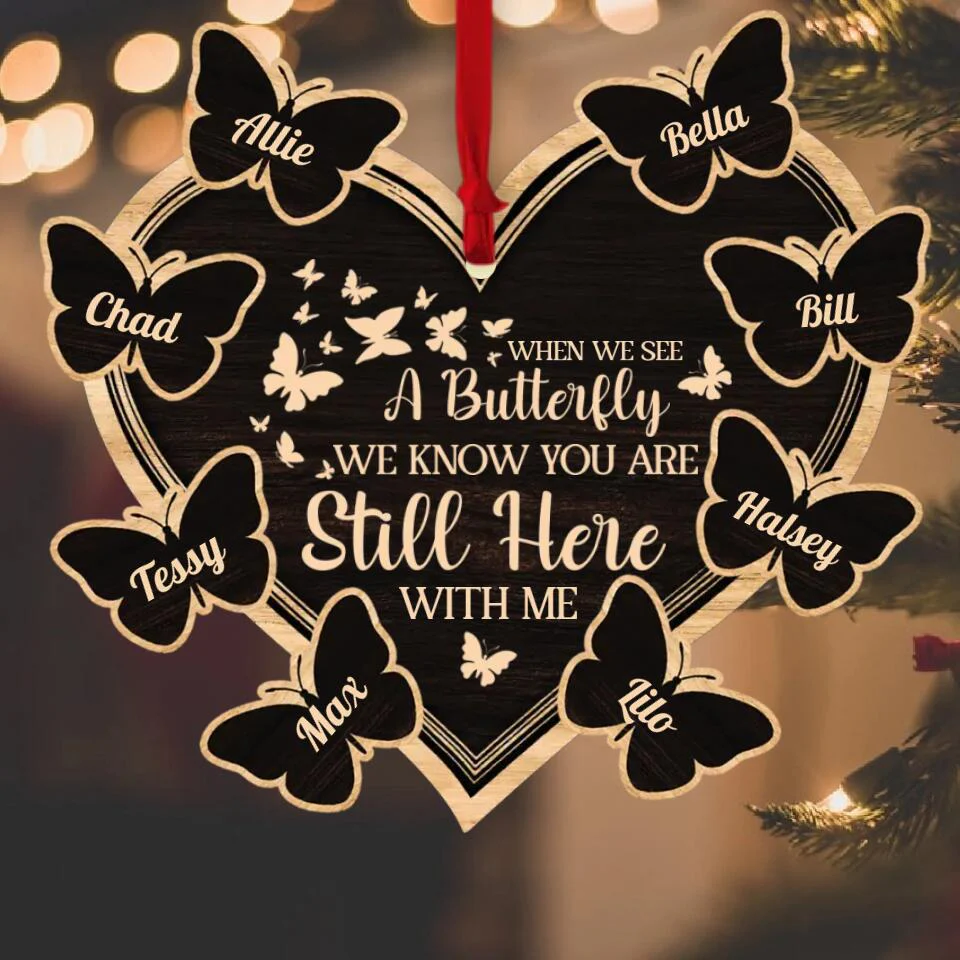 We Know You Are Still Here Personalized Wooden Ornament - Image 2