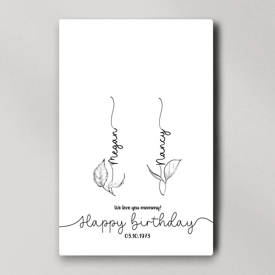 We Love You Mommy Handprint - Custom Canvas Poster - Birthday Gift For Mom