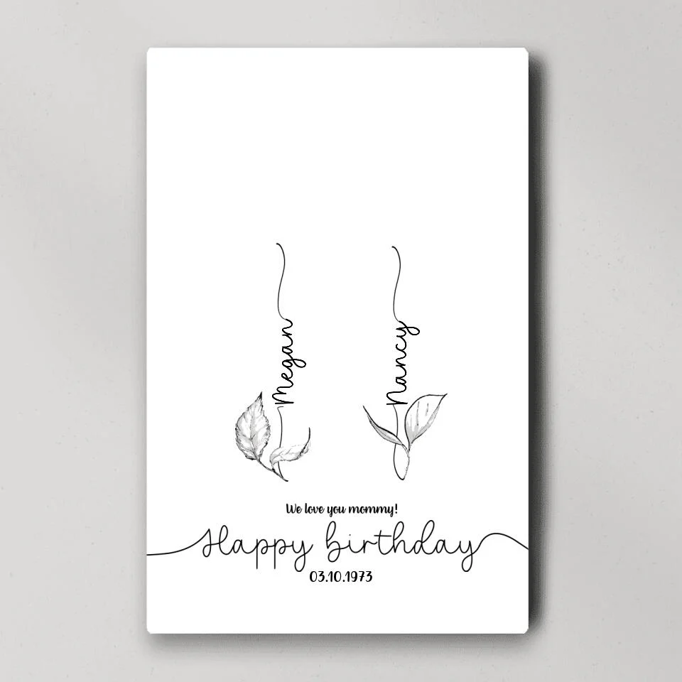 We Love You Mommy Handprint - Custom Canvas Poster - Birthday Gift For Mom - Image 2