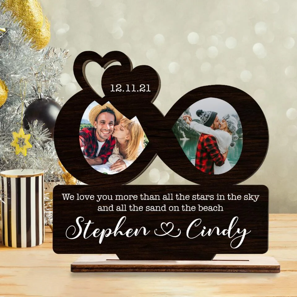 We Love You More Than Stars In The Sky - Personalized Custom Wooden Plaque - Best Gifts for Couple Him Her - 211IHPBNWP506 - Image 4