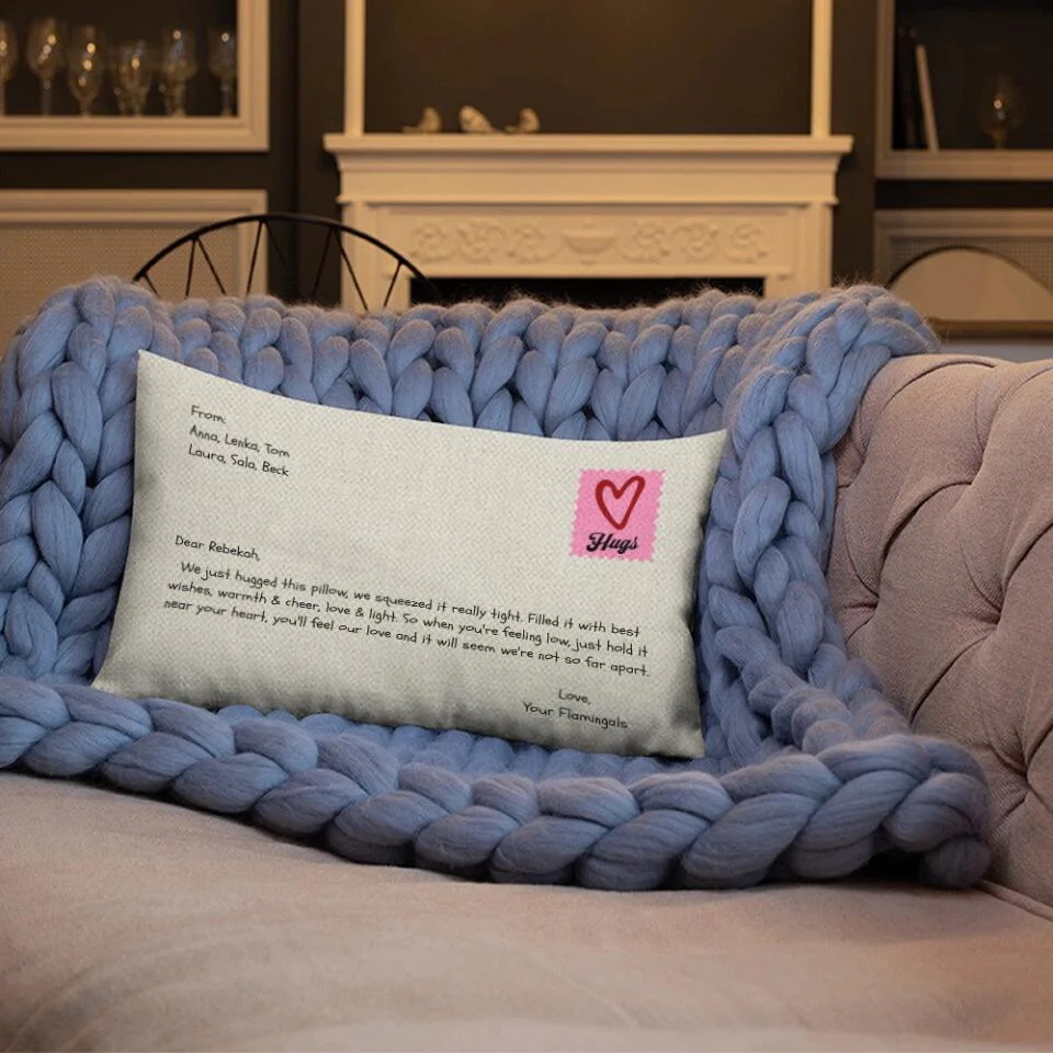 We Just Hugged This Pillow We Squeezed It Really Tight - Personalized Pillow - Moving Away Gift For Friend - Image 4