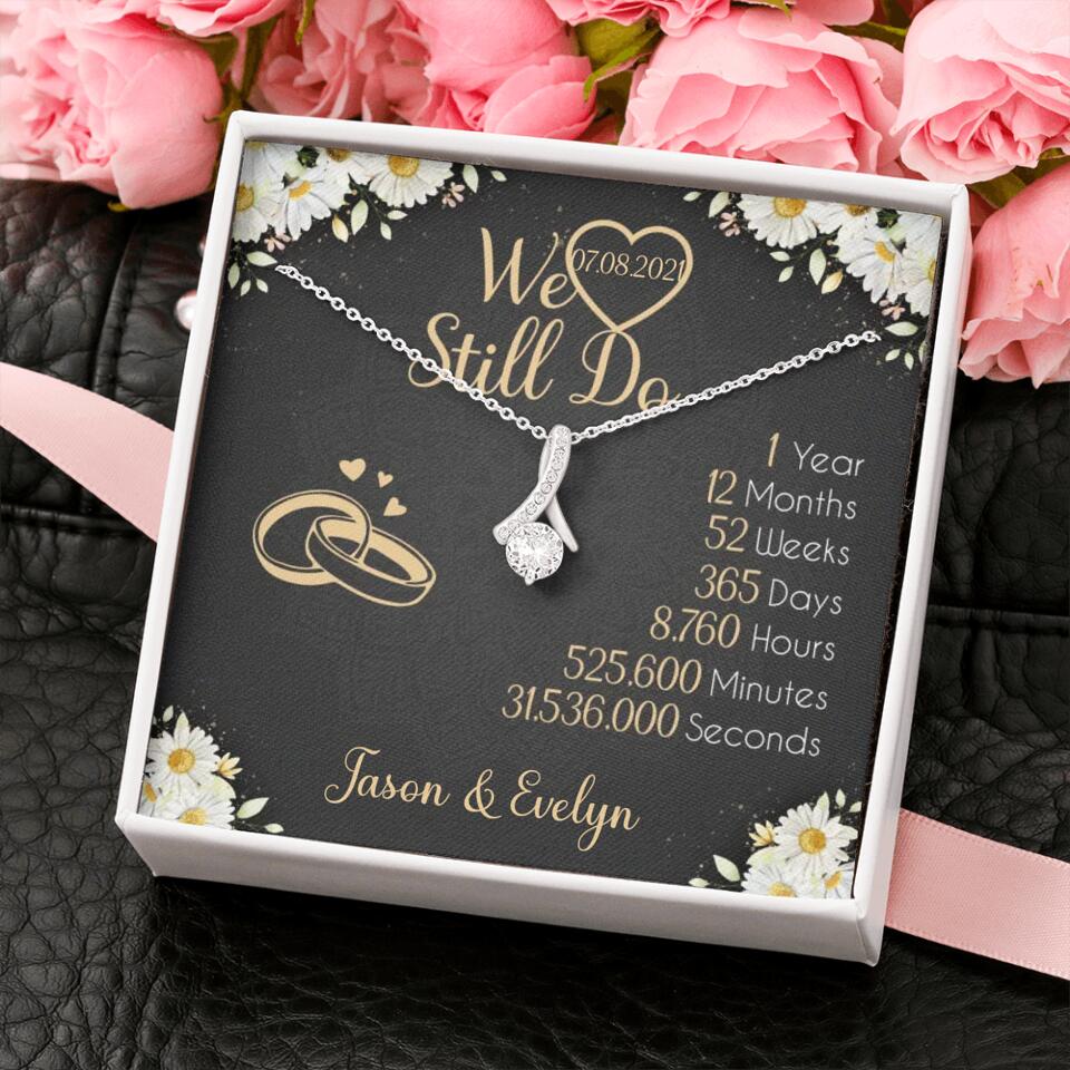 Personalized Valentine Gifts - We Still Do 1 Year - Personalized Necklace - 1st Anniversary Gift for Her - Image 46
