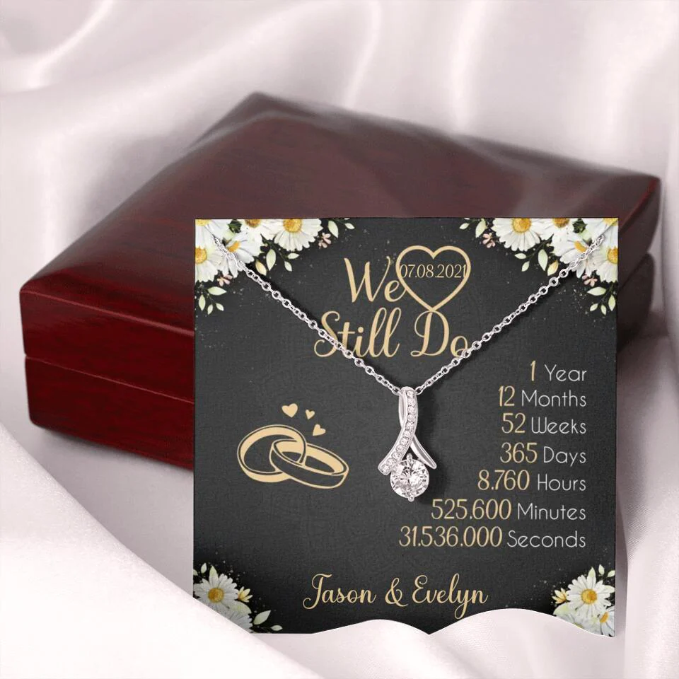 Personalized Valentine Gifts - We Still Do 1 Year - Personalized Necklace - 1st Anniversary Gift for Her - Image 49