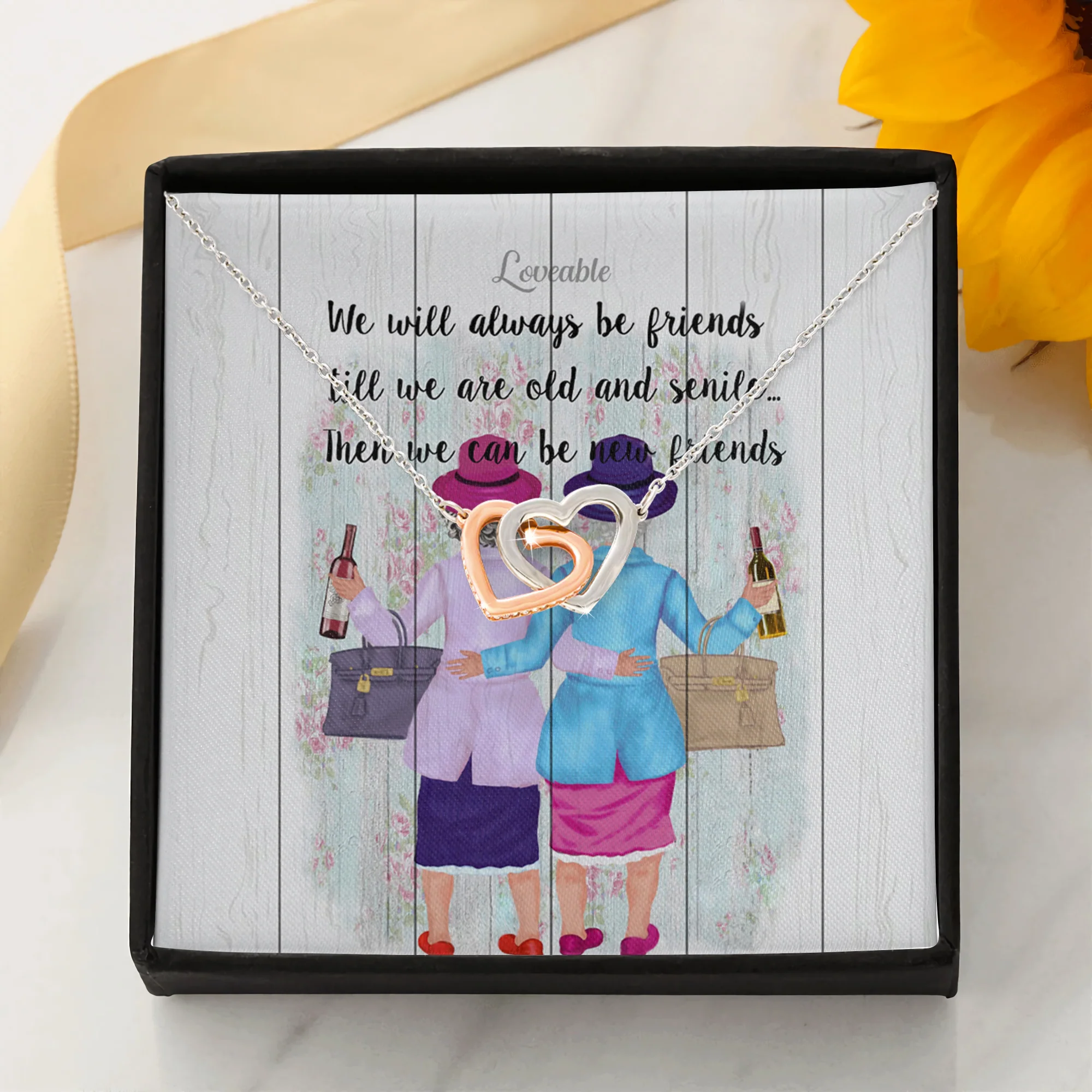 We Will Always Be Friends Till We're Old Interlocked Necklace - Image 3