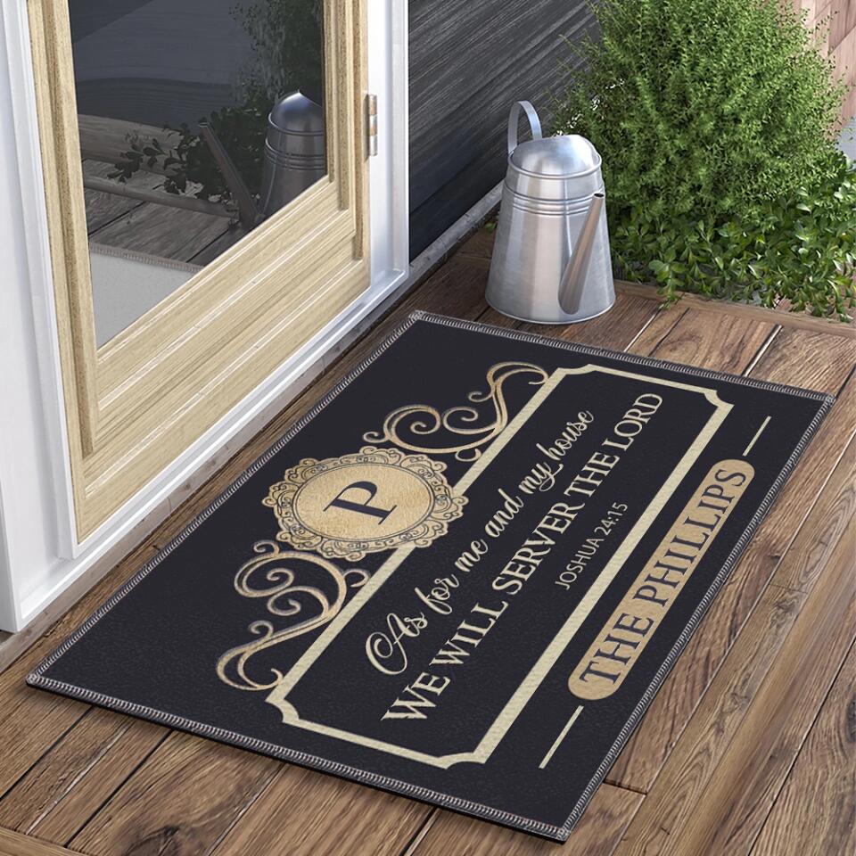 Ask for Me and My House We Will Server The Lord Personalized Doormat - Image 6