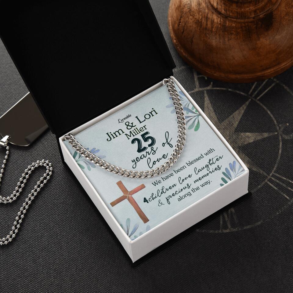 Wedding Anniversary Presents For Men Custom Cuban Link Chain For Husband - Image 2