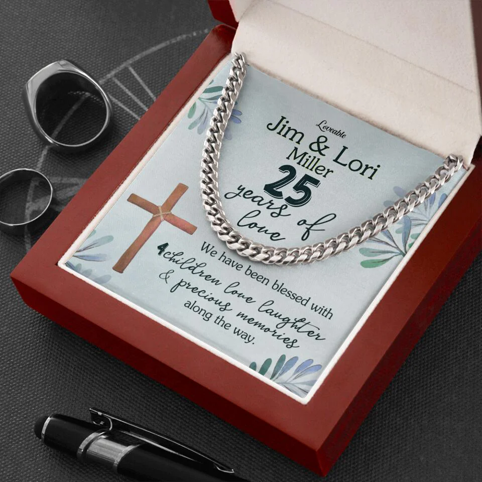 Wedding Anniversary Presents For Men Custom Cuban Link Chain For Husband - Image 5