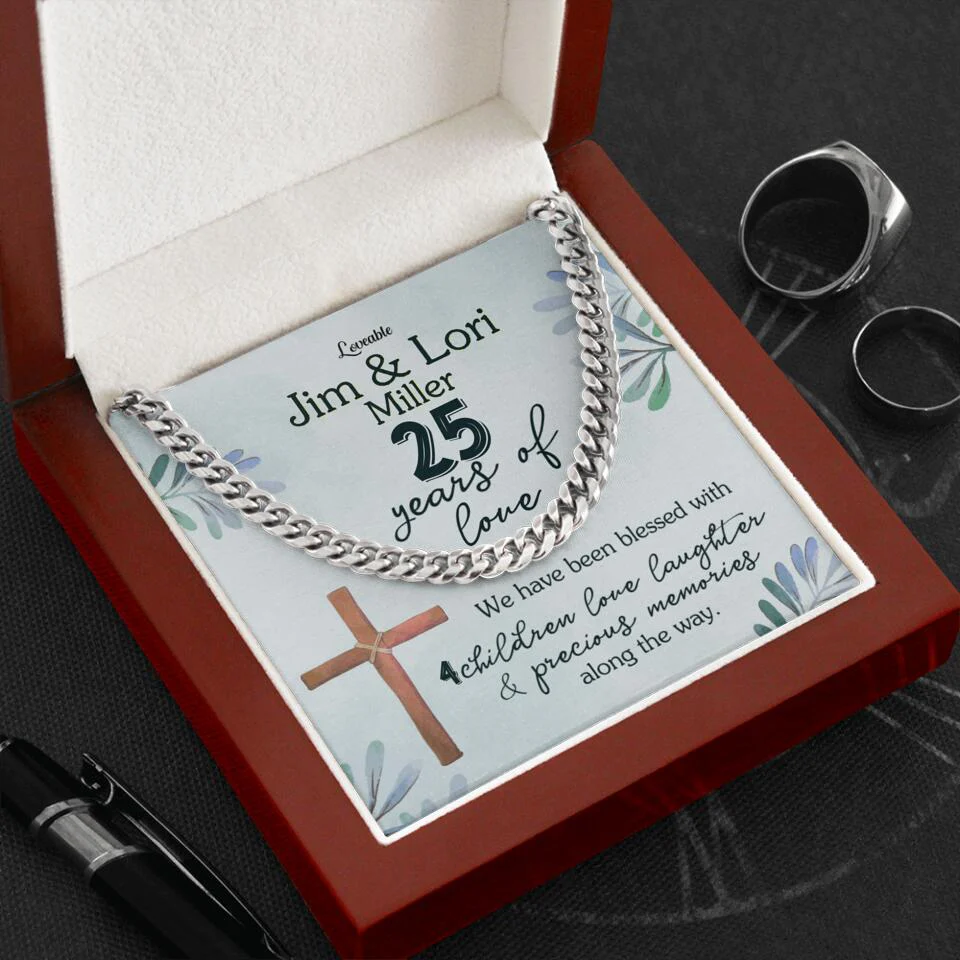 Wedding Anniversary Presents For Men Custom Cuban Link Chain For Husband - Image 6