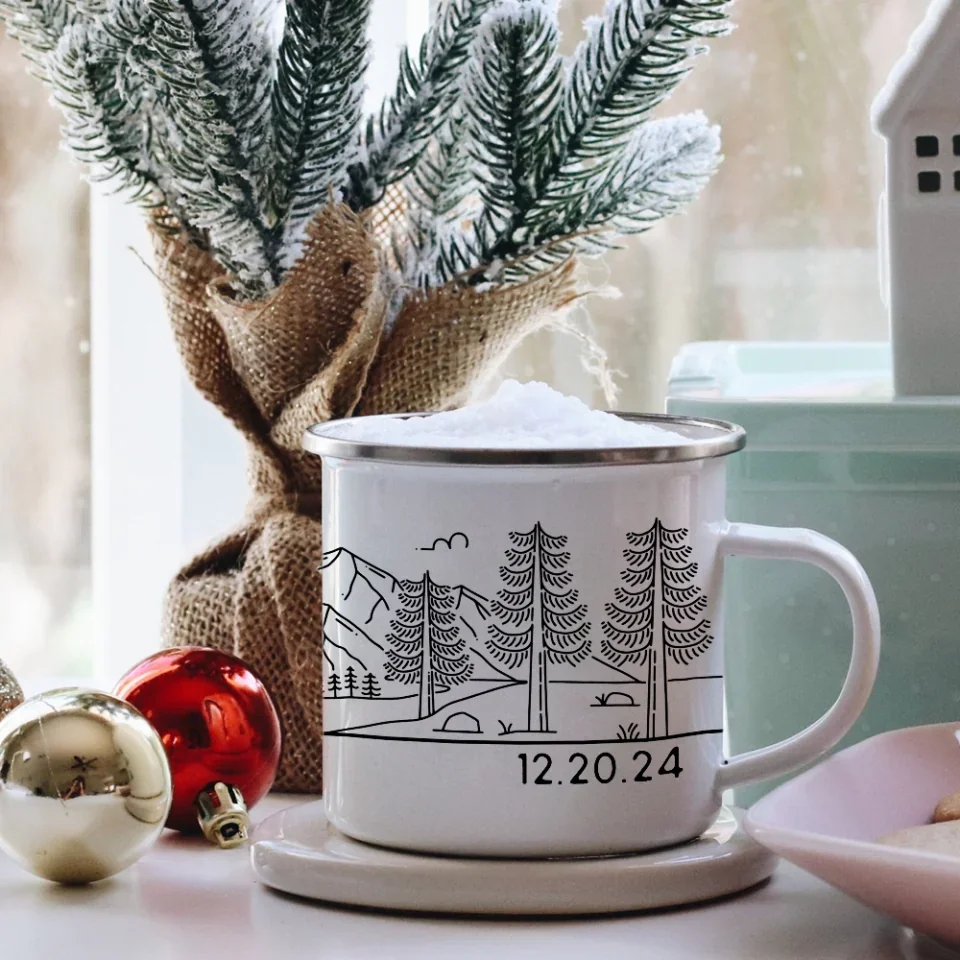 Wedding Gift For Gay Couple - Personalized Enamel Mug - Gift For LGBT Couple - Image 11
