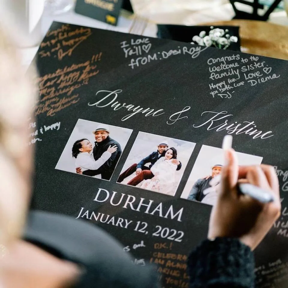 Personalized Valentine Gifts - Wedding Guest Book Sign Custom Canvas Poster Best Wedding Gift For Couples - Image 18