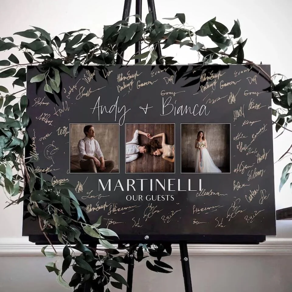Personalized Valentine Gifts - Wedding Guest Book Sign Custom Canvas Poster Best Wedding Gift For Couples - Image 19