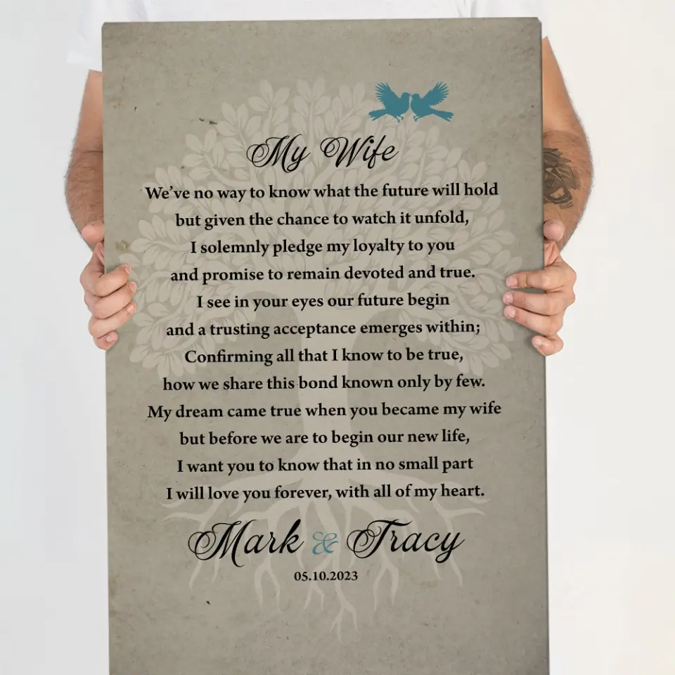 Wedding Vows Canvas - My Dream Came True - Wedding Wall Decoration - Gift for Bride & Groom - Image 13