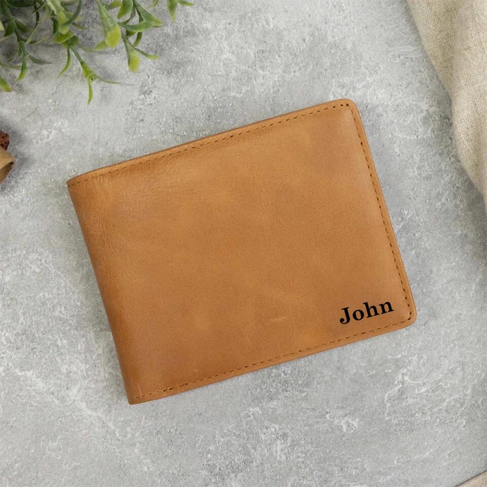Welcom To Our Family - Personalized Men's Engraved Leather Wallet - Gift For Son-in-law On Birthday - Image 4