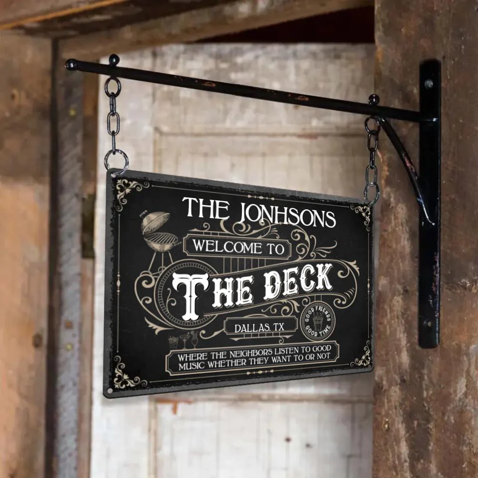 Welcom to The Deck - Personalized Metal Sign - Custom Place and Family Name - Gift Idea for Family - Image 3