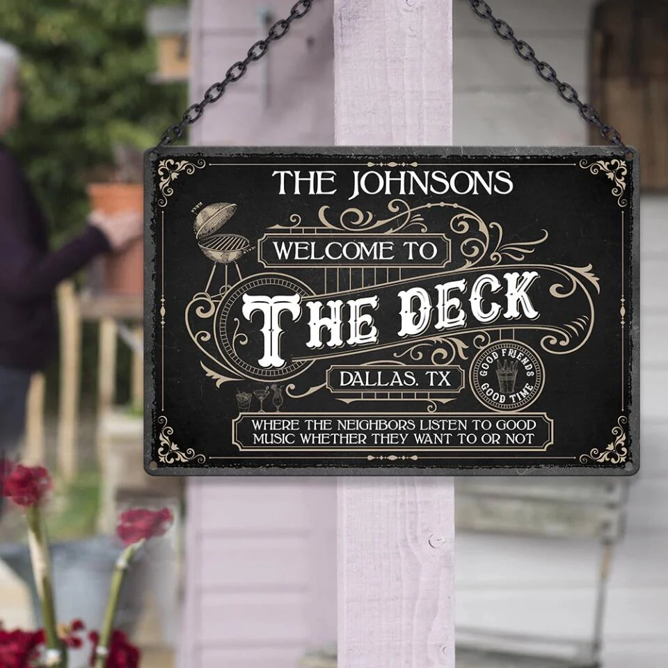 Welcom to The Deck - Personalized Metal Sign - Custom Place and Family Name - Gift Idea for Family - Image 4