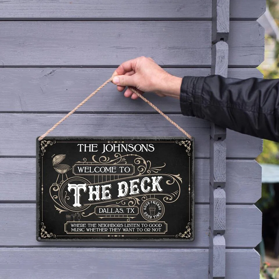 Welcom to The Deck - Personalized Metal Sign - Custom Place and Family Name - Gift Idea for Family - Image 5
