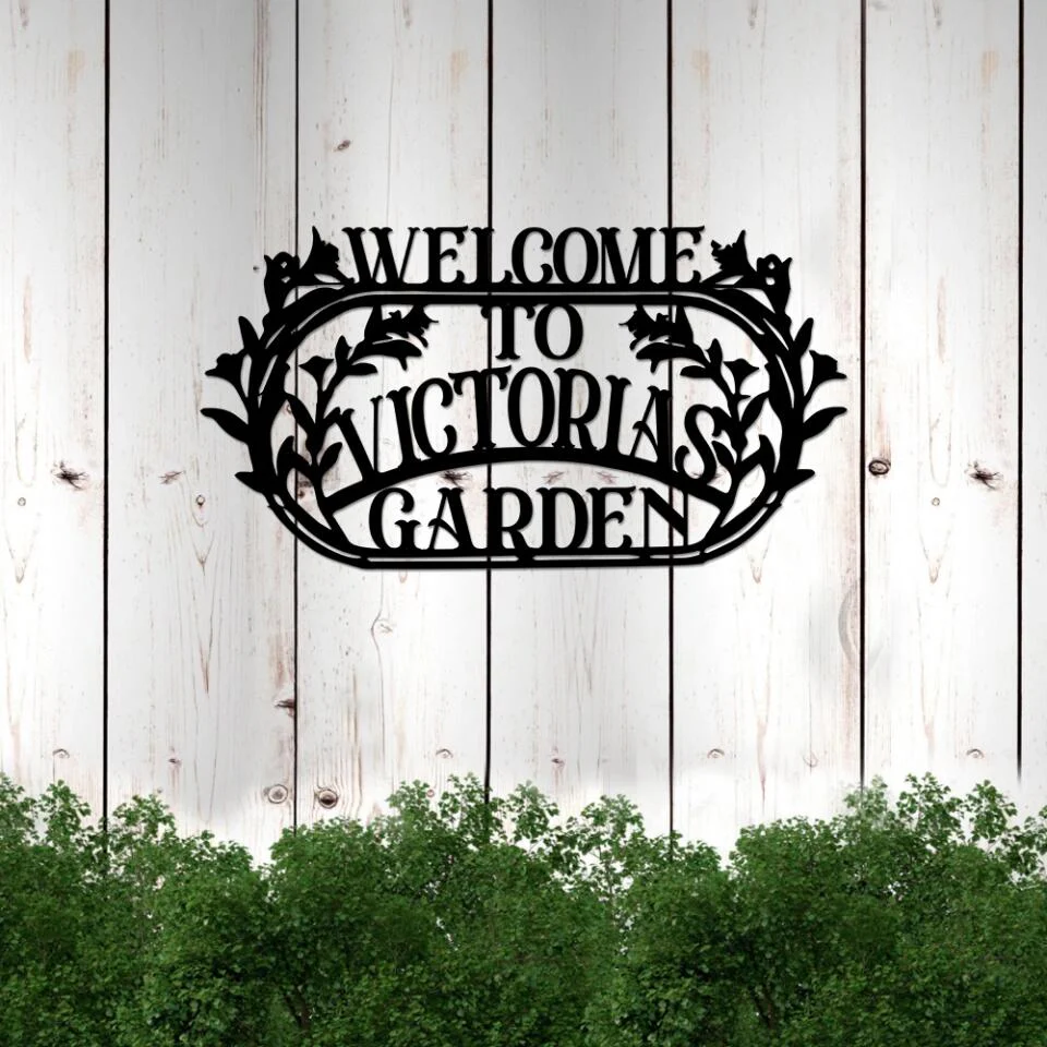 Welcome to Grandma Garden Personalized Metal Sign - Image 3