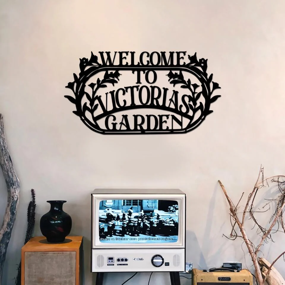Welcome to Grandma Garden Personalized Metal Sign - Image 4