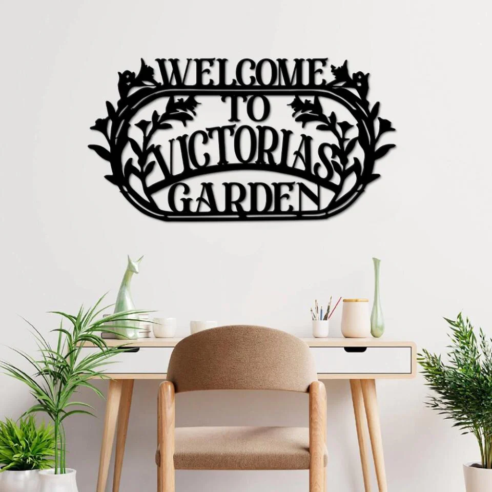 Welcome to Grandma Garden Personalized Metal Sign - Image 5