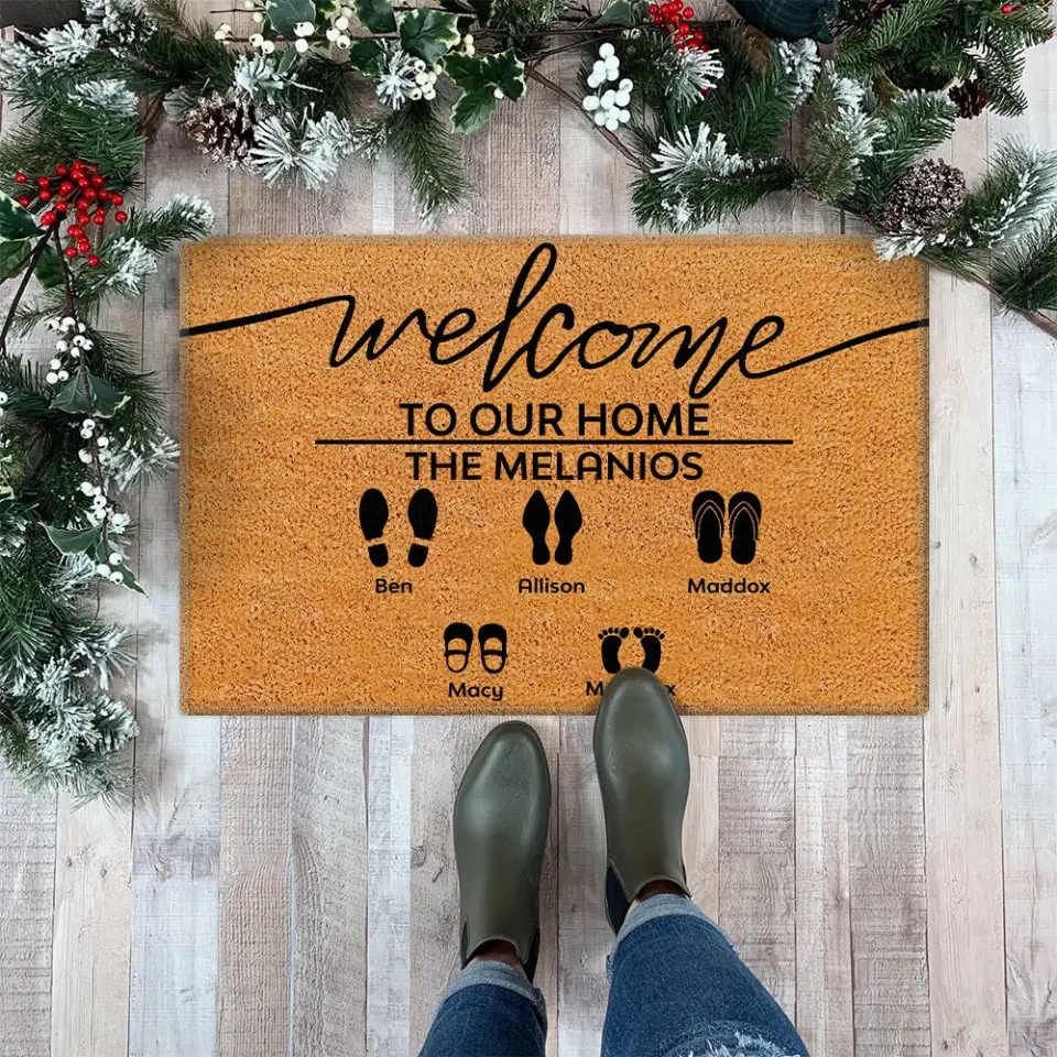 Welcome To Our Home Custom Footprint - Housewarming Gifts - Custom Doormat - Family Gifts - Image 11